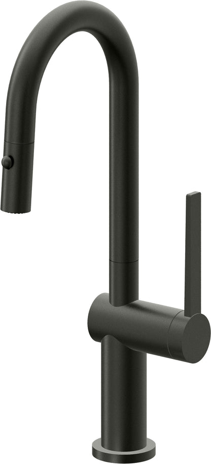 California Faucets La Spezia K55-101-TG Contemporary Pull-Down Prep/Bar Faucet with Button Sprayer