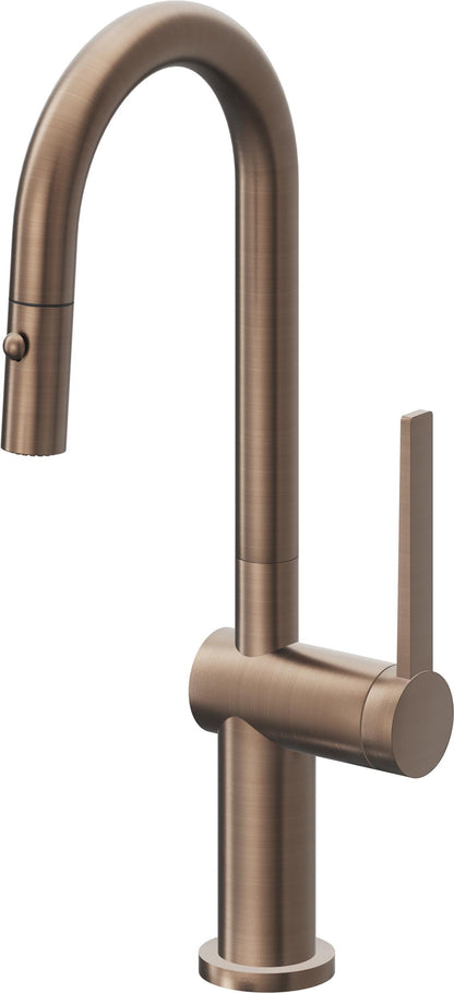 California Faucets La Spezia K55-101-TG Contemporary Pull-Down Prep/Bar Faucet with Button Sprayer