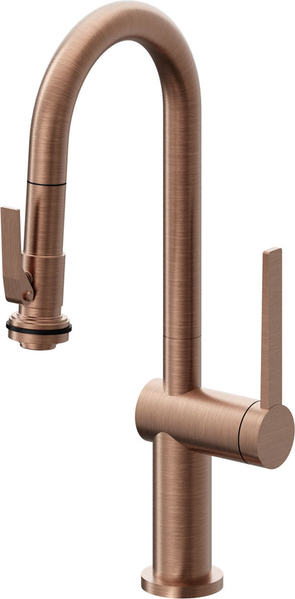 California Faucets La Spezia K55-101SQ-TG Contemporary Pull-Down Prep/Bar Faucet with Squeeze Sprayer