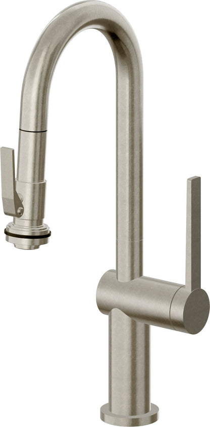California Faucets La Spezia K55-101SQ-TG Contemporary Pull-Down Prep/Bar Faucet with Squeeze Sprayer