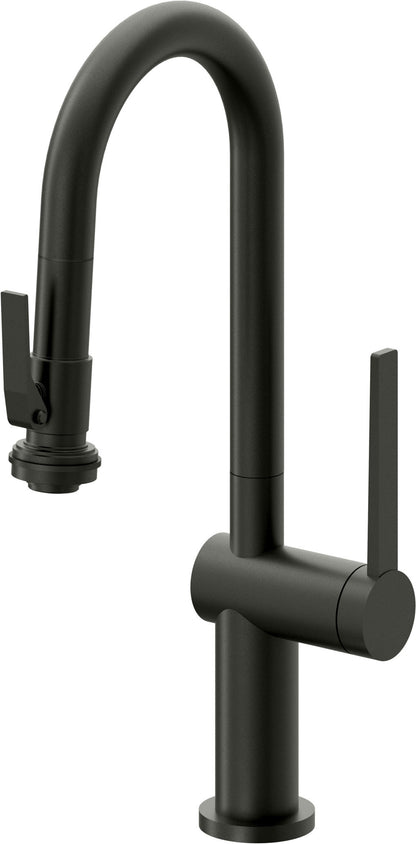 California Faucets La Spezia K55-101SQ-TG Contemporary Pull-Down Prep/Bar Faucet with Squeeze Sprayer