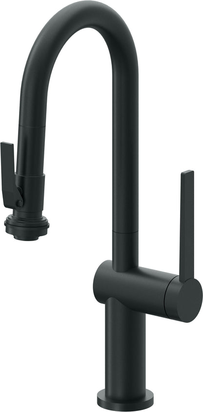 California Faucets La Spezia K55-101SQ-TG Contemporary Pull-Down Prep/Bar Faucet with Squeeze Sprayer