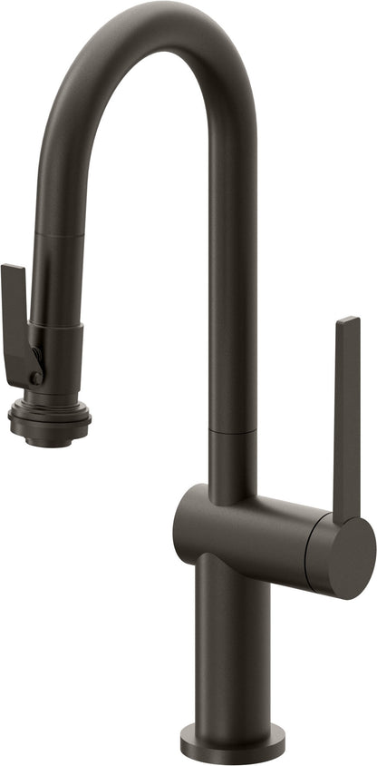 California Faucets La Spezia K55-101SQ-TG Contemporary Pull-Down Prep/Bar Faucet with Squeeze Sprayer
