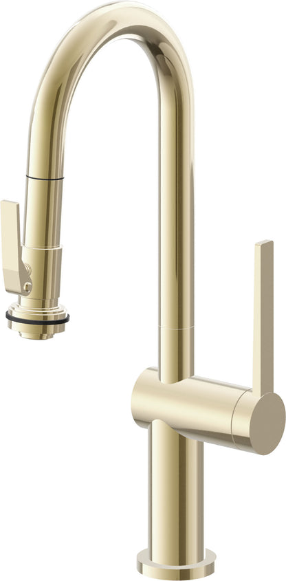 California Faucets La Spezia K55-101SQ-TG Contemporary Pull-Down Prep/Bar Faucet with Squeeze Sprayer