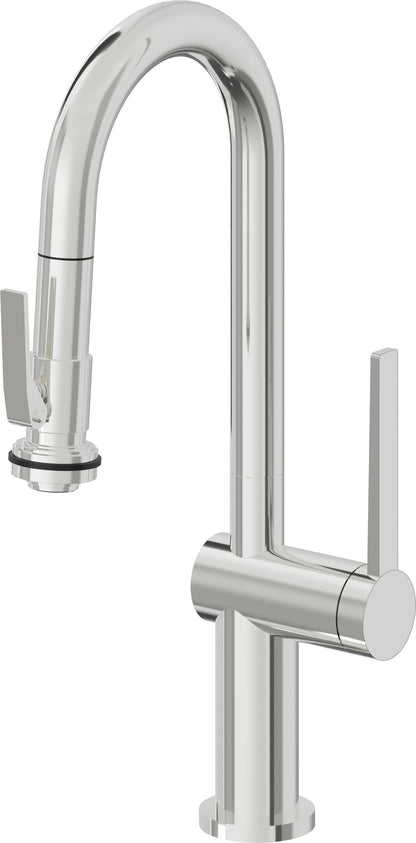 California Faucets La Spezia K55-101SQ-TG Contemporary Pull-Down Prep/Bar Faucet with Squeeze Sprayer