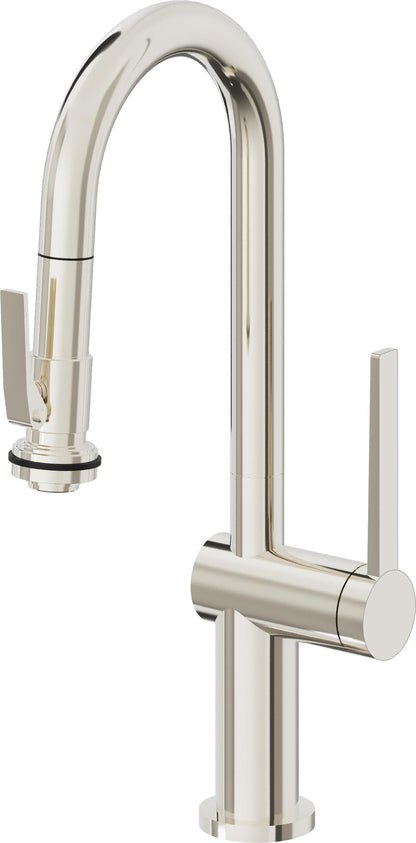 California Faucets La Spezia K55-101SQ-TG Contemporary Pull-Down Prep/Bar Faucet with Squeeze Sprayer