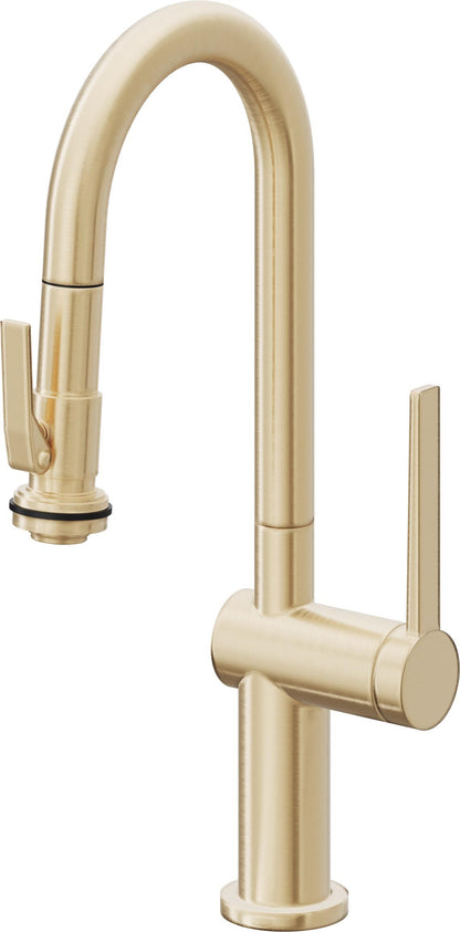 California Faucets La Spezia K55-101SQ-TG Contemporary Pull-Down Prep/Bar Faucet with Squeeze Sprayer