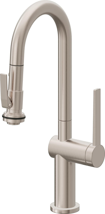 California Faucets La Spezia K55-101SQ-TG Contemporary Pull-Down Prep/Bar Faucet with Squeeze Sprayer