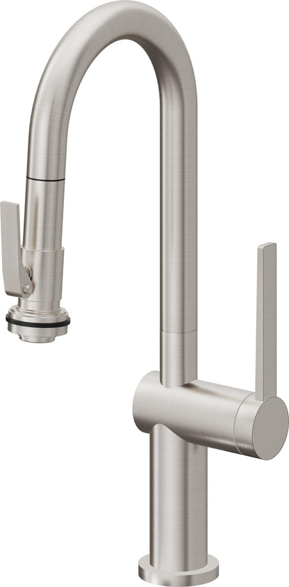 California Faucets La Spezia K55-101SQ-TG Contemporary Pull-Down Prep/Bar Faucet with Squeeze Sprayer