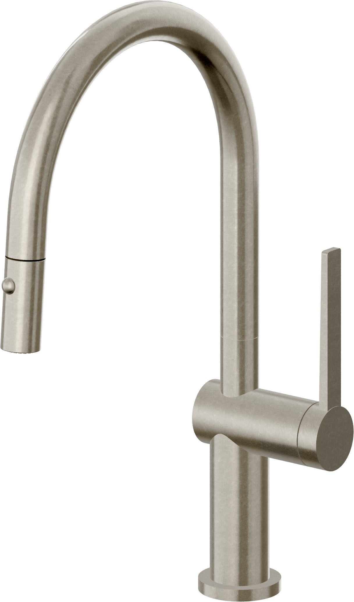 California Faucets La Spezia K55-102-TG Contemporary Pull-Down Kitchen Faucet with Button Sprayer - Low Arc Spout