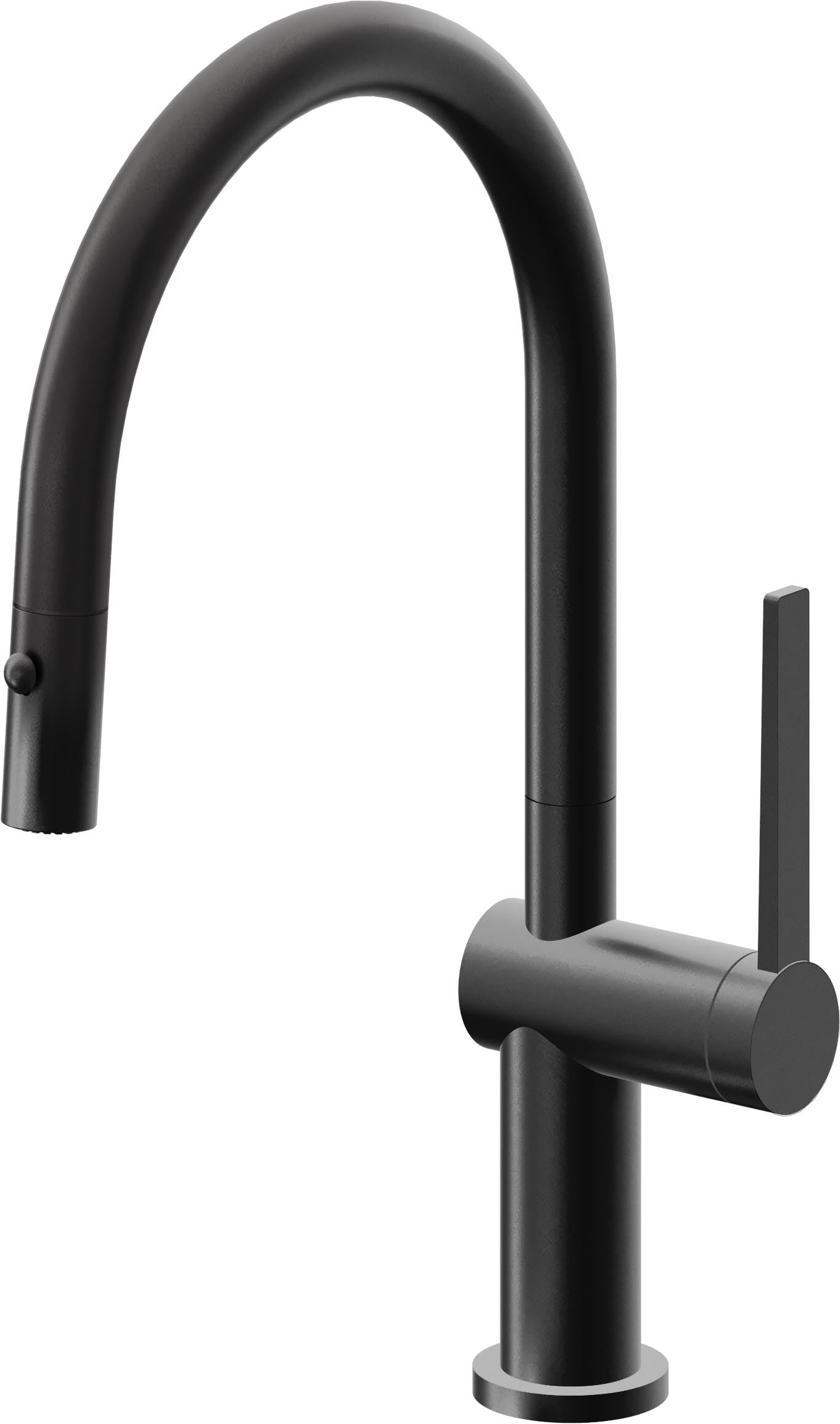 California Faucets La Spezia K55-102-TG Contemporary Pull-Down Kitchen Faucet with Button Sprayer - Low Arc Spout