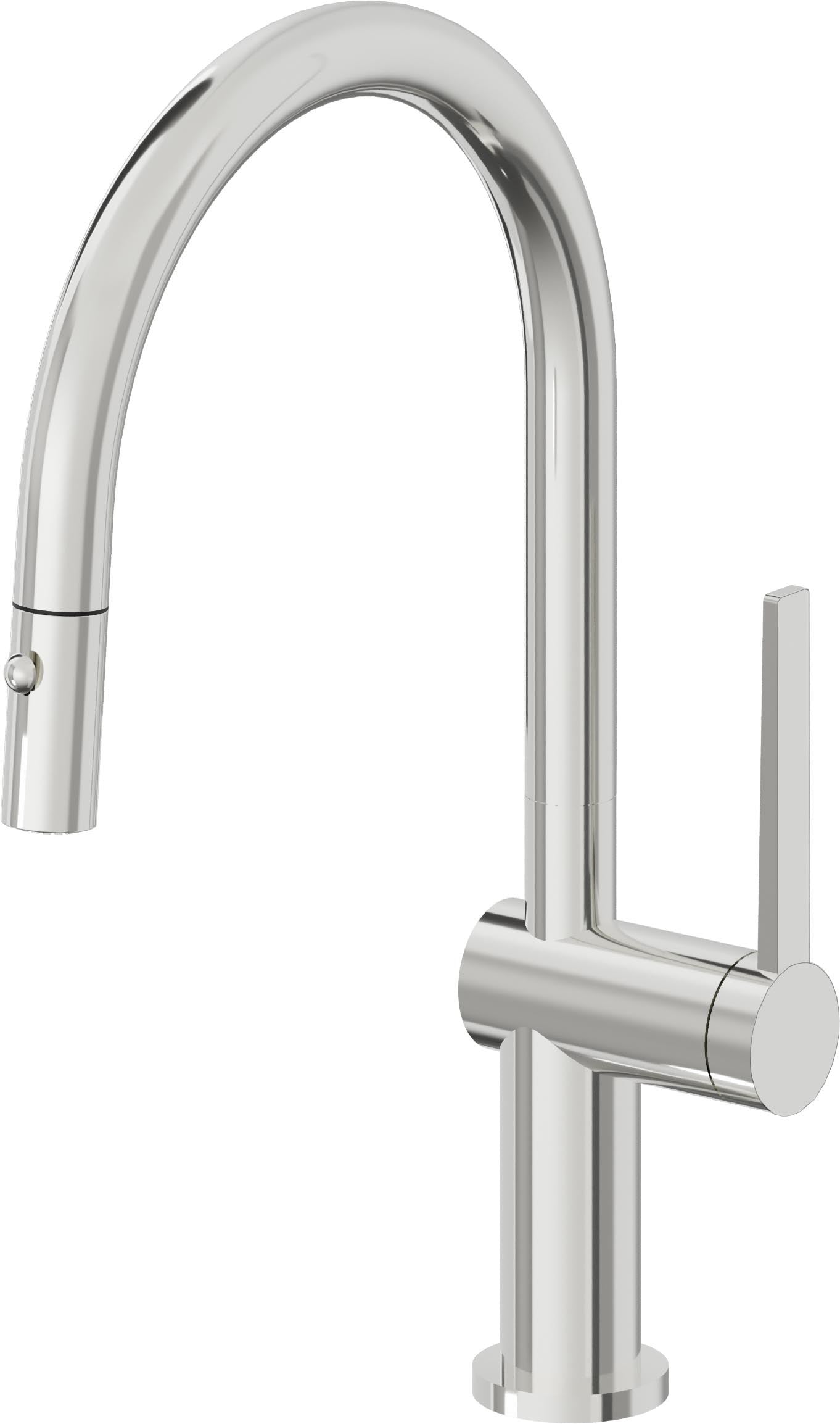 California Faucets La Spezia K55-102-TG Contemporary Pull-Down Kitchen Faucet with Button Sprayer - Low Arc Spout