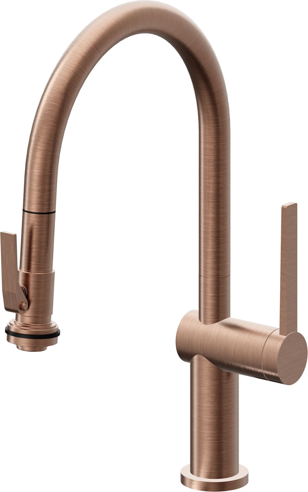 California Faucets La Spezia K55-102SQ-TG Contemporary Pull-Down Kitchen Faucet with Squeeze Sprayer - Low Arc Spout