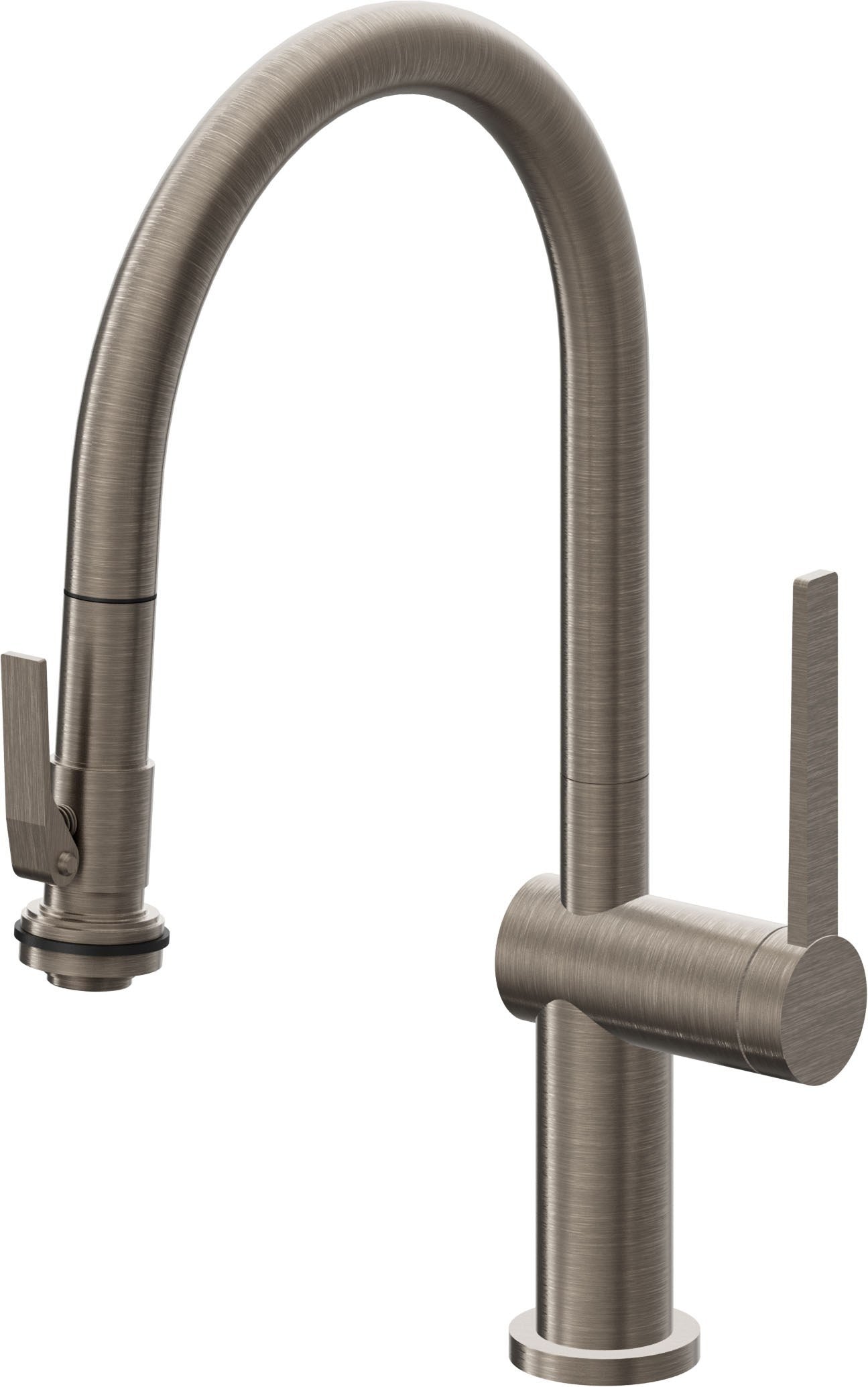 California Faucets La Spezia K55-102SQ-TG Contemporary Pull-Down Kitchen Faucet with Squeeze Sprayer - Low Arc Spout