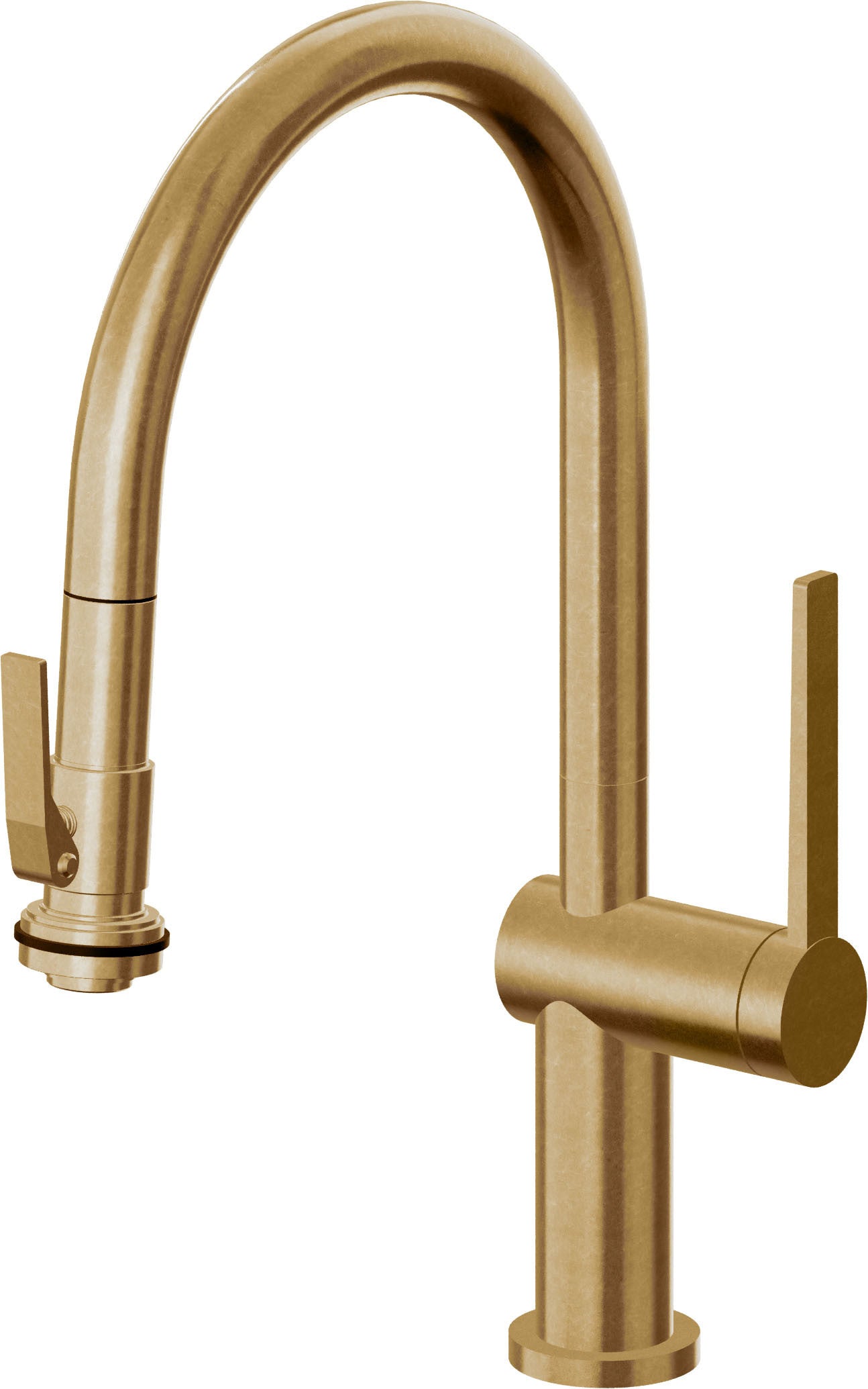 California Faucets La Spezia K55-102SQ-TG Contemporary Pull-Down Kitchen Faucet with Squeeze Sprayer - Low Arc Spout
