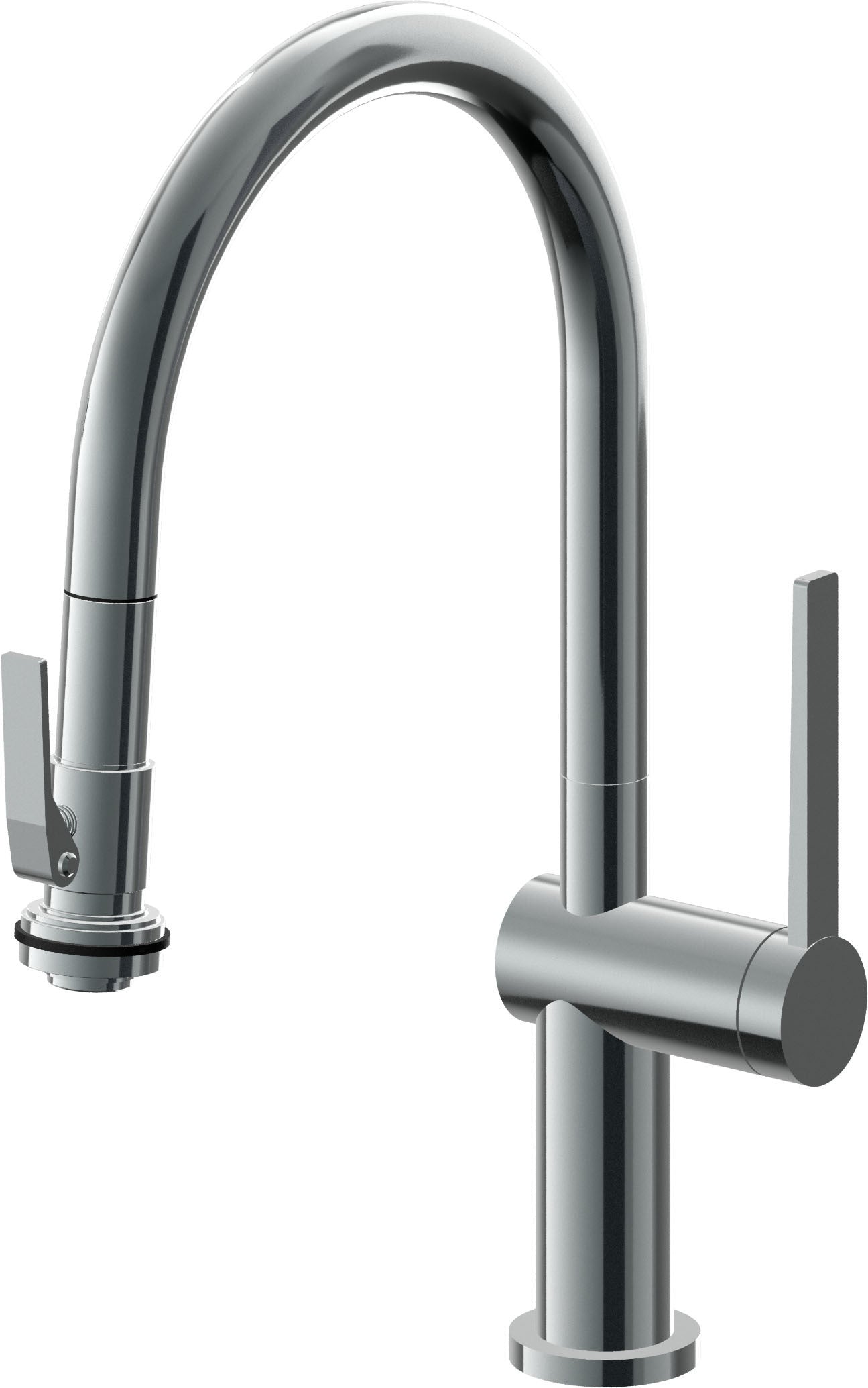 California Faucets La Spezia K55-102SQ-TG Contemporary Pull-Down Kitchen Faucet with Squeeze Sprayer - Low Arc Spout