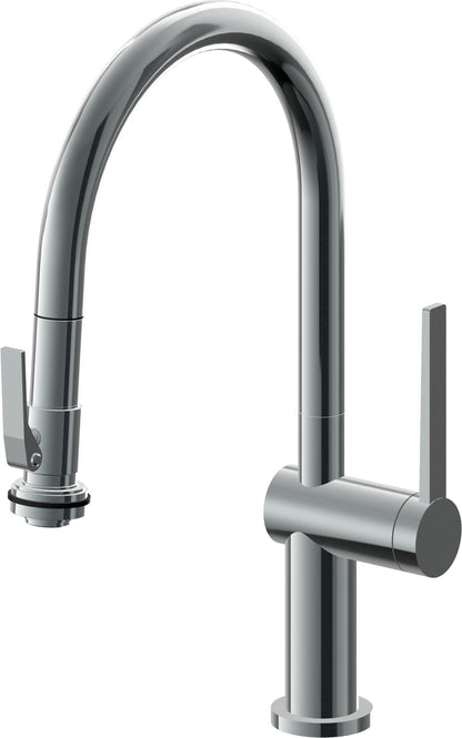 California Faucets La Spezia K55-102SQ-TG Contemporary Pull-Down Kitchen Faucet with Squeeze Sprayer - Low Arc Spout