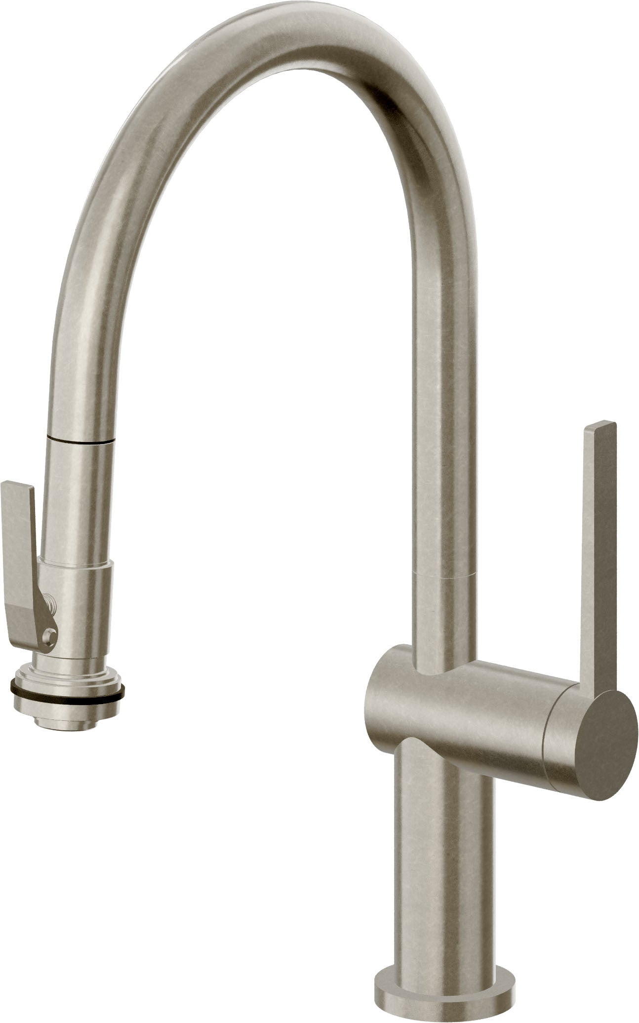 California Faucets La Spezia K55-102SQ-TG Contemporary Pull-Down Kitchen Faucet with Squeeze Sprayer - Low Arc Spout