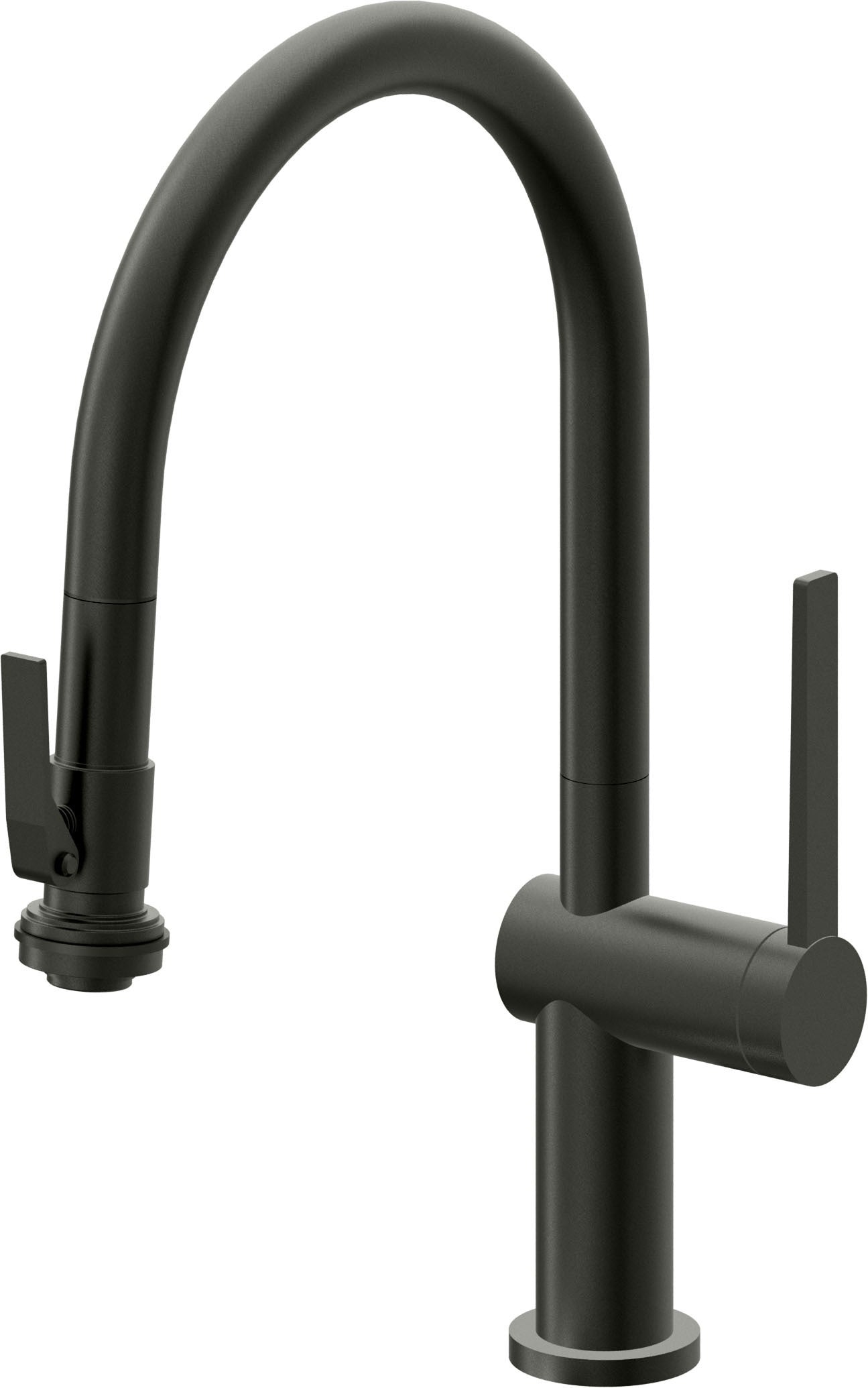 California Faucets La Spezia K55-102SQ-TG Contemporary Pull-Down Kitchen Faucet with Squeeze Sprayer - Low Arc Spout