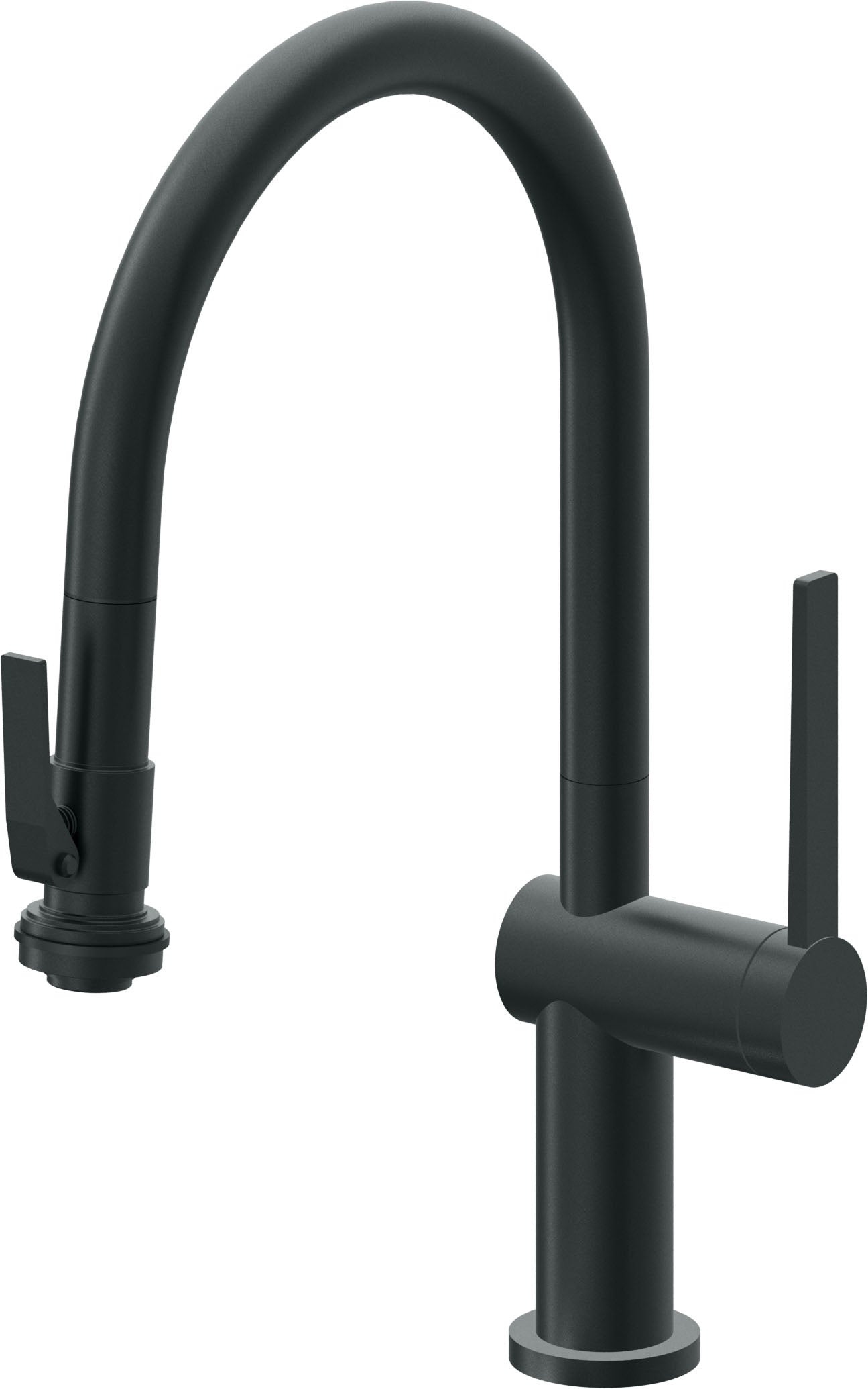 California Faucets La Spezia K55-102SQ-TG Contemporary Pull-Down Kitchen Faucet with Squeeze Sprayer - Low Arc Spout