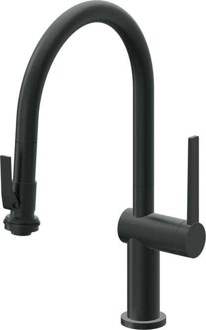 California Faucets La Spezia K55-102SQ-TG Contemporary Pull-Down Kitchen Faucet with Squeeze Sprayer - Low Arc Spout