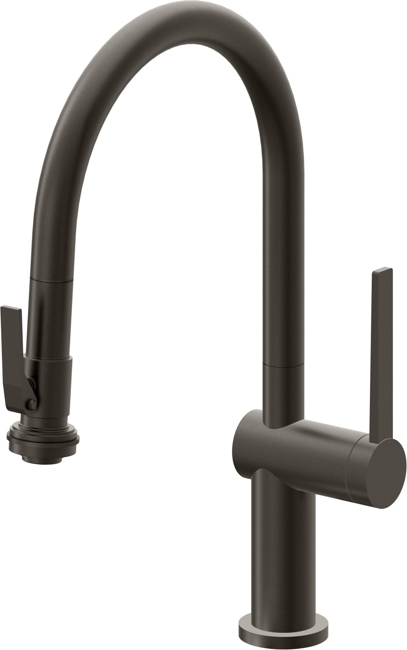 California Faucets La Spezia K55-102SQ-TG Contemporary Pull-Down Kitchen Faucet with Squeeze Sprayer - Low Arc Spout