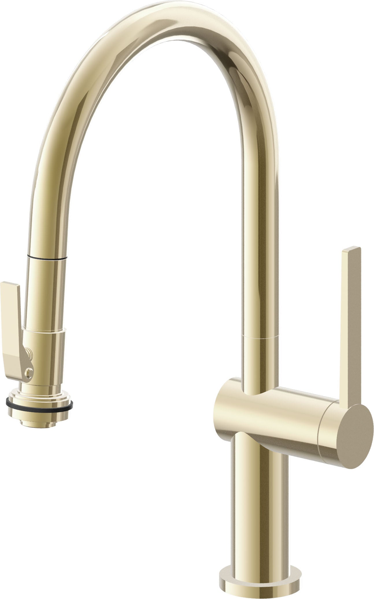 California Faucets La Spezia K55-102SQ-TG Contemporary Pull-Down Kitchen Faucet with Squeeze Sprayer - Low Arc Spout