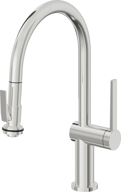 California Faucets La Spezia K55-102SQ-TG Contemporary Pull-Down Kitchen Faucet with Squeeze Sprayer - Low Arc Spout