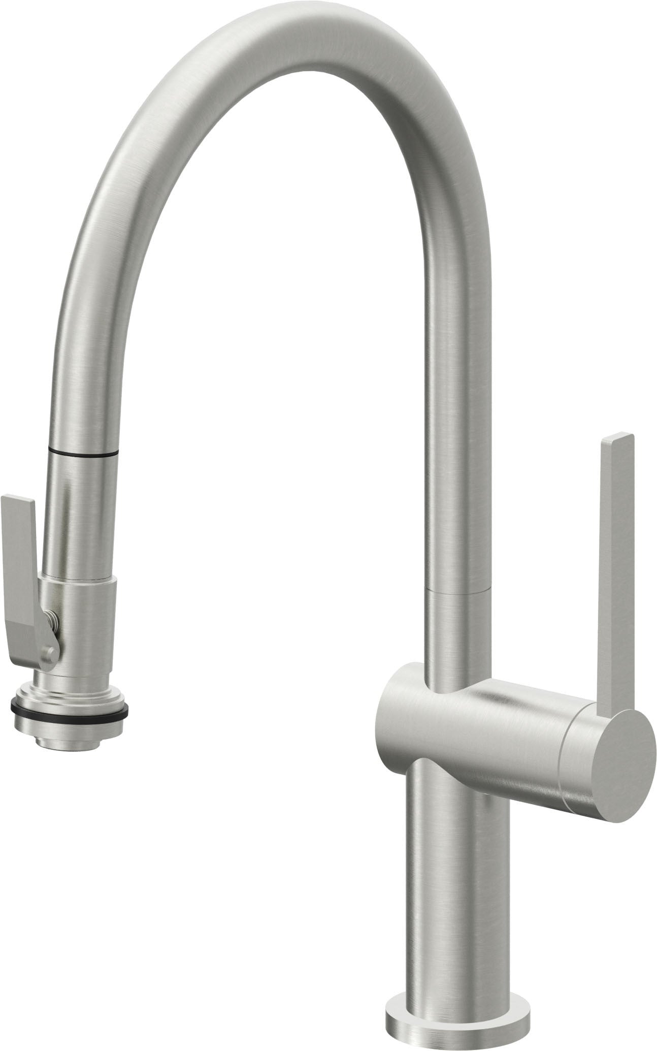 California Faucets La Spezia K55-102SQ-TG Contemporary Pull-Down Kitchen Faucet with Squeeze Sprayer - Low Arc Spout