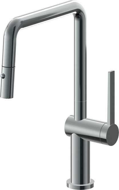 California Faucets La Spezia K55-103-TG Contemporary Pull-Down Kitchen Faucet with Button Sprayer - Quad Spout
