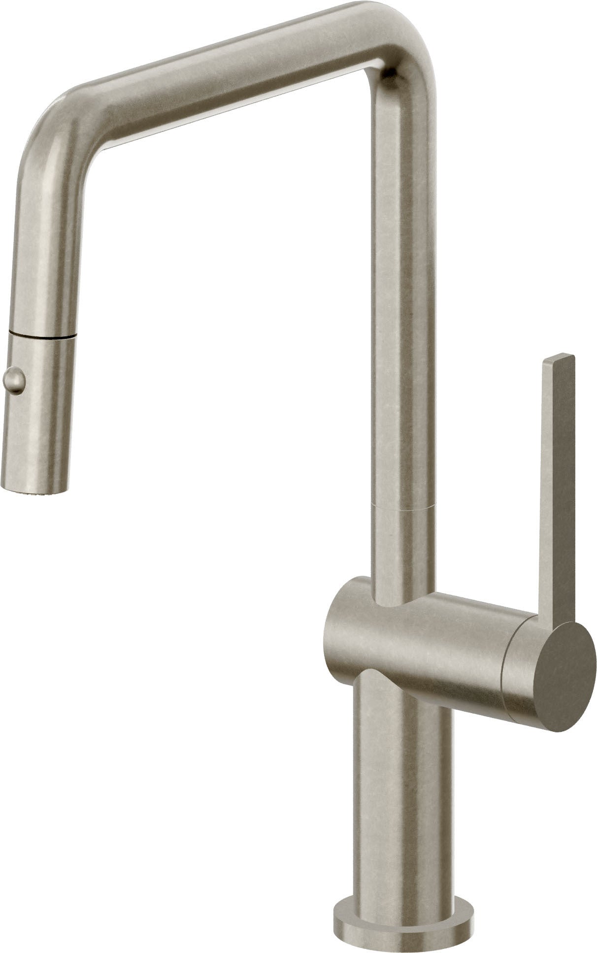 California Faucets La Spezia K55-103-TG Contemporary Pull-Down Kitchen Faucet with Button Sprayer - Quad Spout