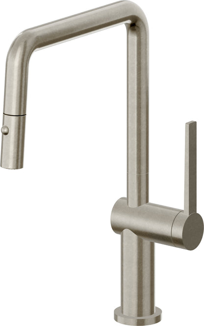 California Faucets La Spezia K55-103-TG Contemporary Pull-Down Kitchen Faucet with Button Sprayer - Quad Spout