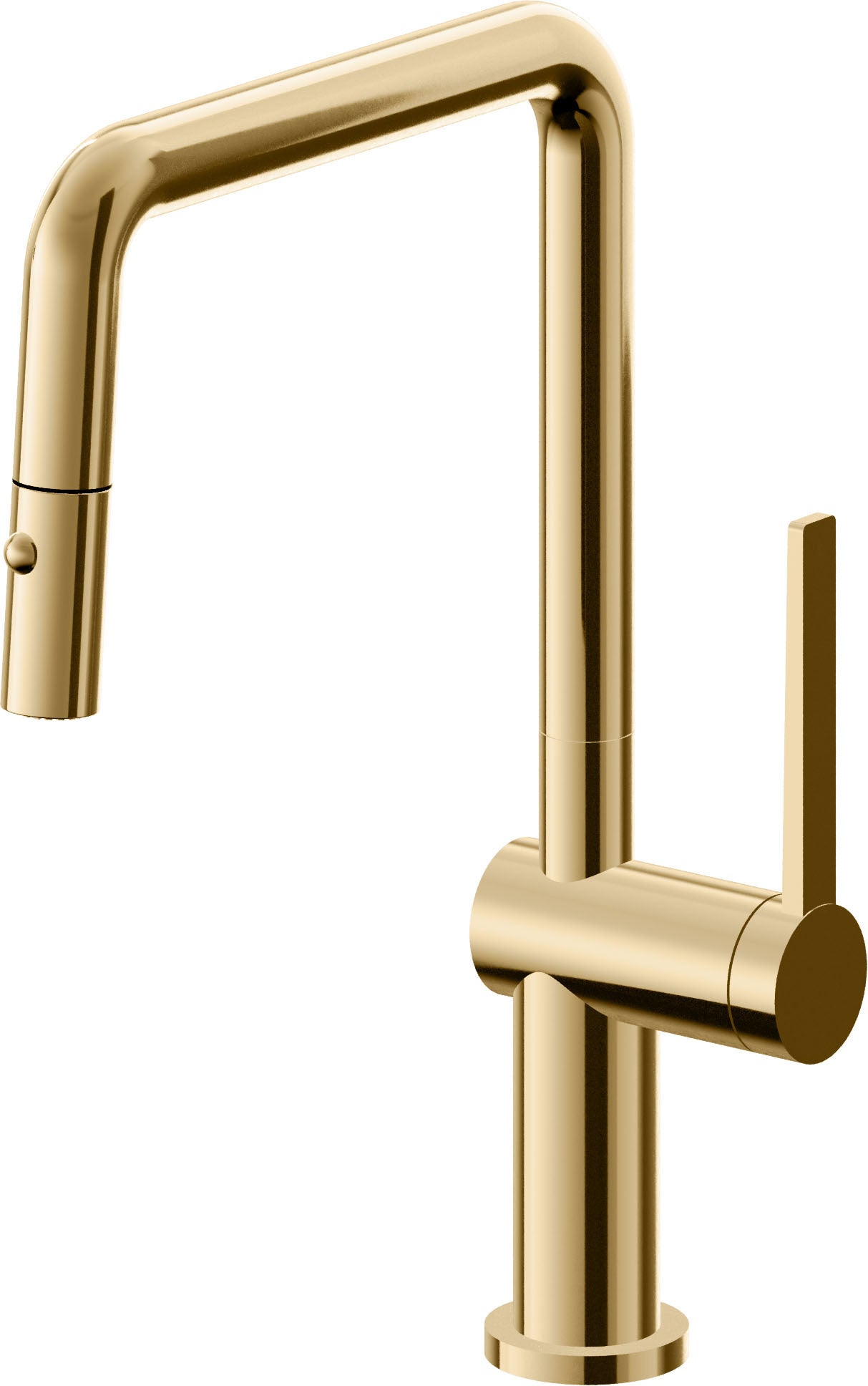 California Faucets La Spezia K55-103-TG Contemporary Pull-Down Kitchen Faucet with Button Sprayer - Quad Spout