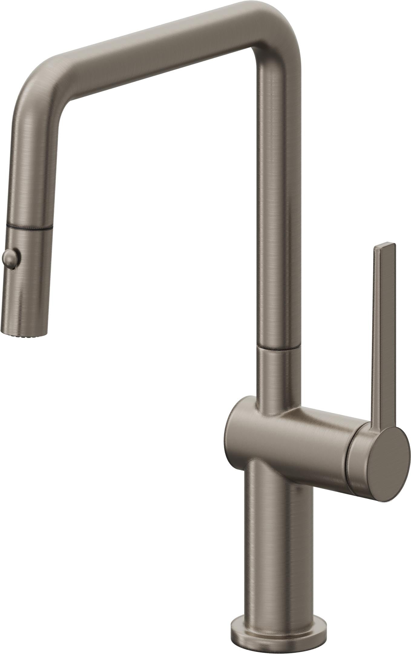 California Faucets La Spezia K55-103-TG Contemporary Pull-Down Kitchen Faucet with Button Sprayer - Quad Spout
