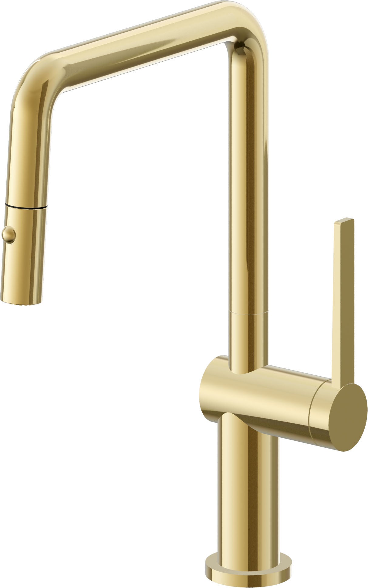 California Faucets La Spezia K55-103-TG Contemporary Pull-Down Kitchen Faucet with Button Sprayer - Quad Spout