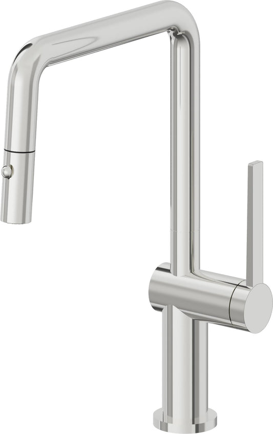 California Faucets La Spezia K55-103-TG Contemporary Pull-Down Kitchen Faucet with Button Sprayer - Quad Spout