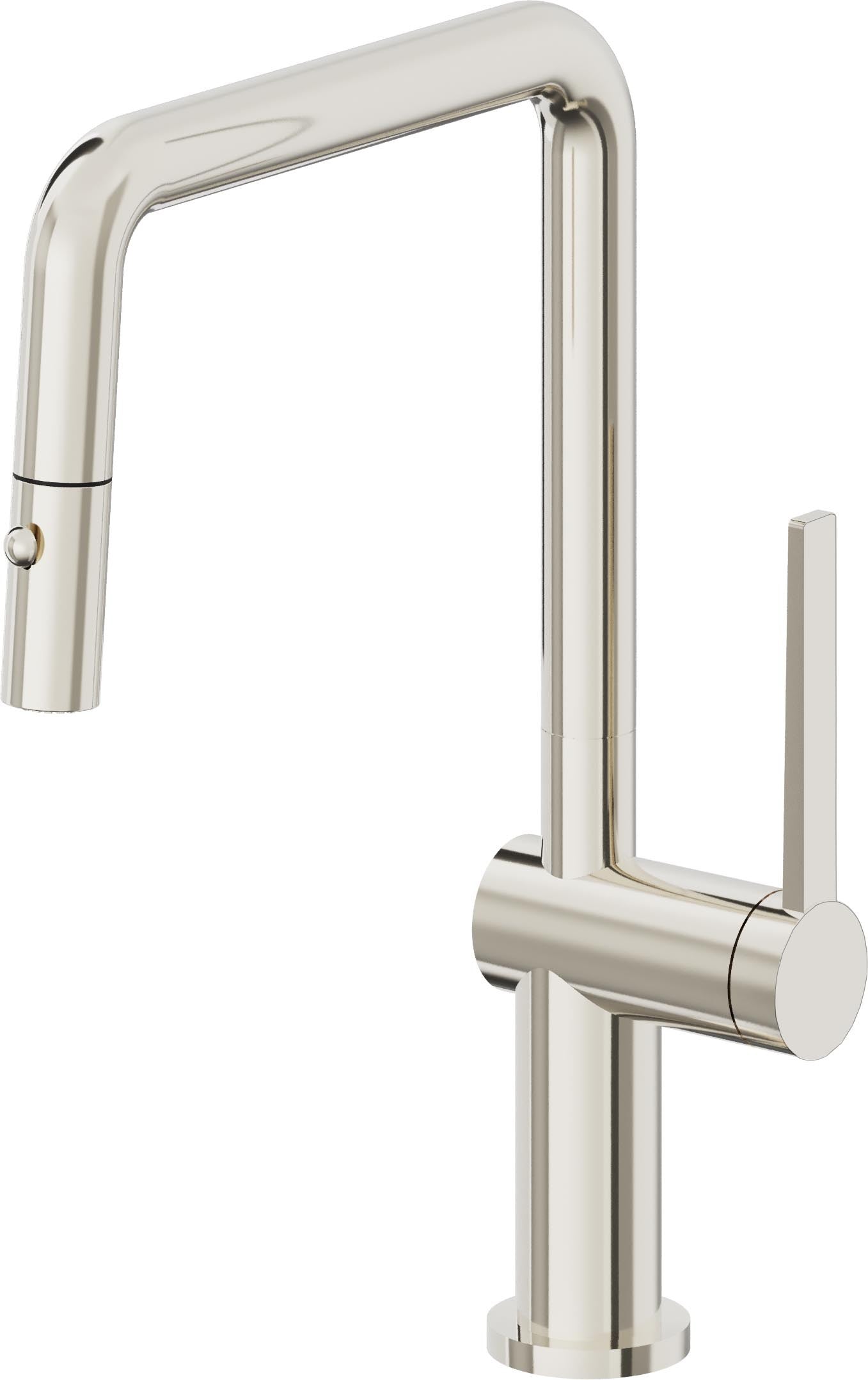 California Faucets La Spezia K55-103-TG Contemporary Pull-Down Kitchen Faucet with Button Sprayer - Quad Spout