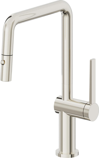 California Faucets La Spezia K55-103-TG Contemporary Pull-Down Kitchen Faucet with Button Sprayer - Quad Spout