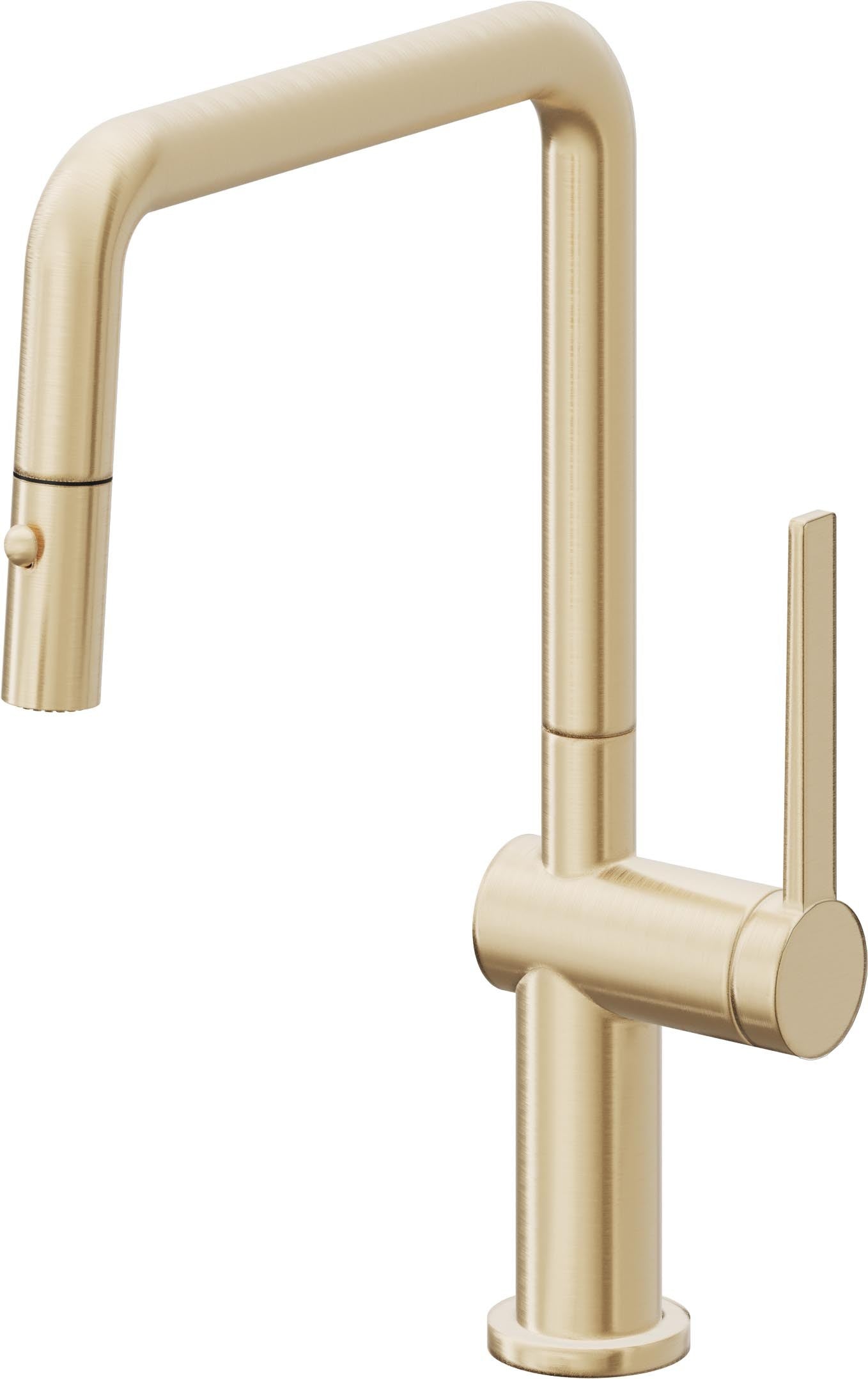 California Faucets La Spezia K55-103-TG Contemporary Pull-Down Kitchen Faucet with Button Sprayer - Quad Spout