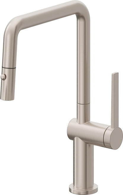 California Faucets La Spezia K55-103-TG Contemporary Pull-Down Kitchen Faucet with Button Sprayer - Quad Spout