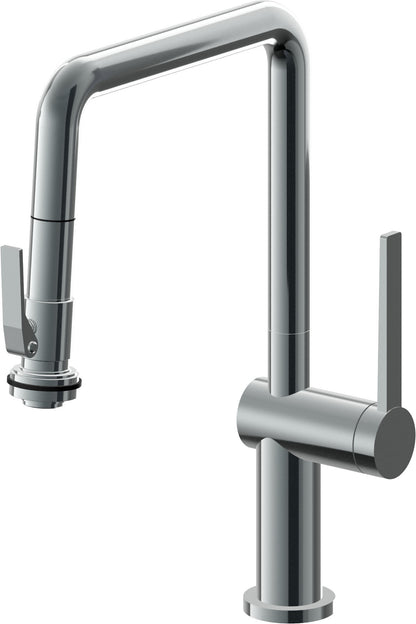 California Faucets La Spezia K55-103SQ-TG Contemporary Pull-Down Kitchen Faucet with Squeeze Sprayer - Quad Spout