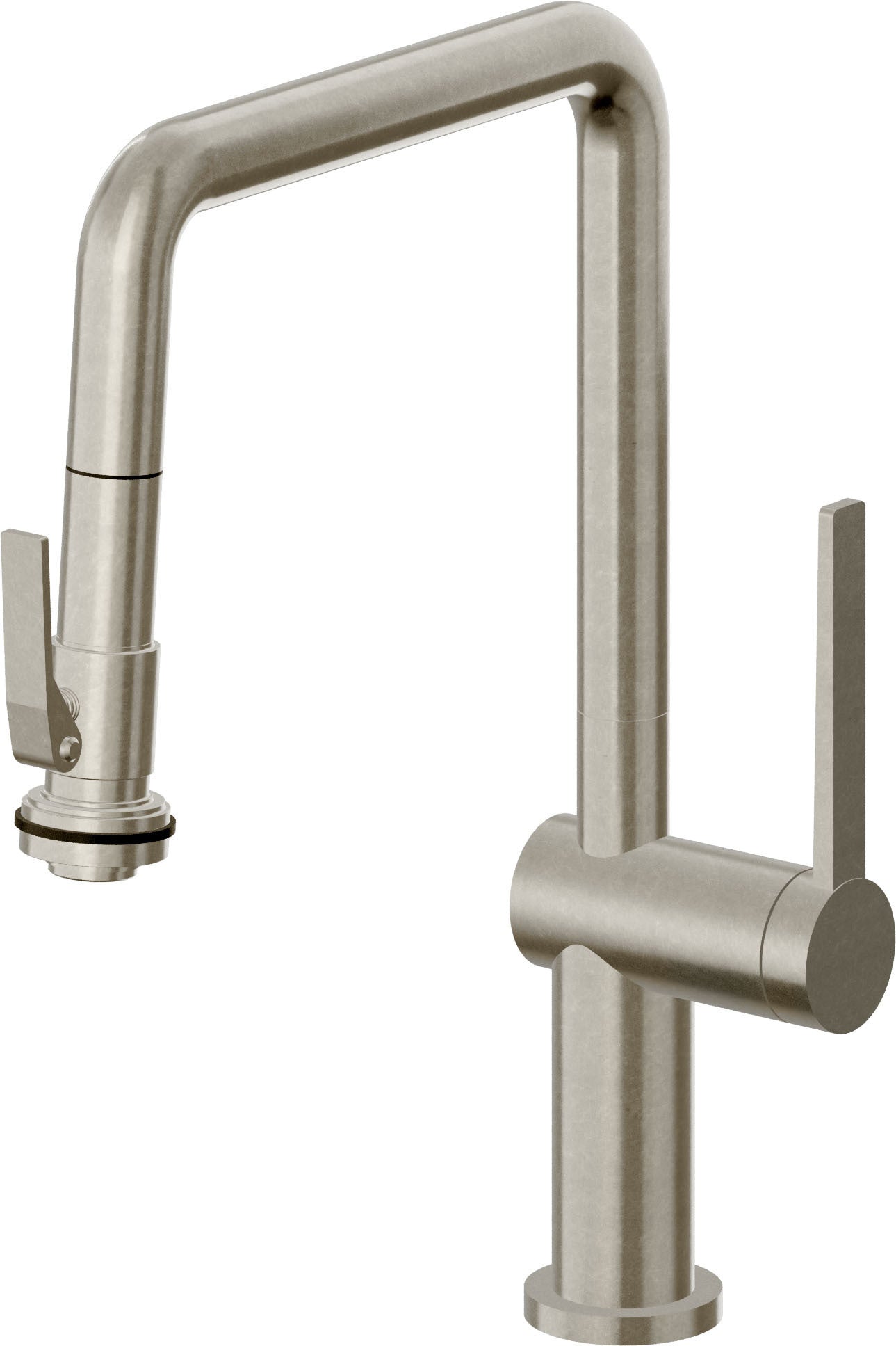 California Faucets La Spezia K55-103SQ-TG Contemporary Pull-Down Kitchen Faucet with Squeeze Sprayer - Quad Spout