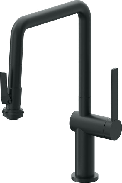 California Faucets La Spezia K55-103SQ-TG Contemporary Pull-Down Kitchen Faucet with Squeeze Sprayer - Quad Spout