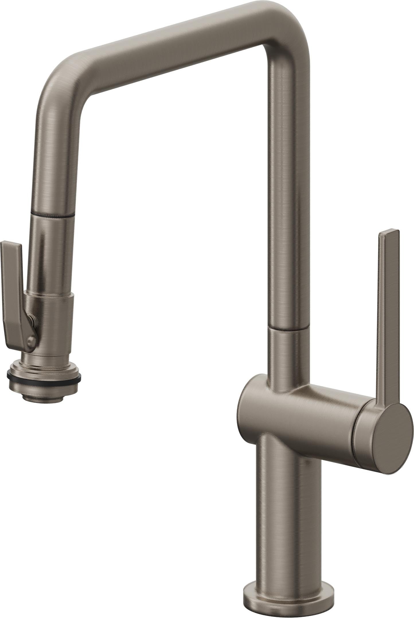California Faucets La Spezia K55-103SQ-TG Contemporary Pull-Down Kitchen Faucet with Squeeze Sprayer - Quad Spout
