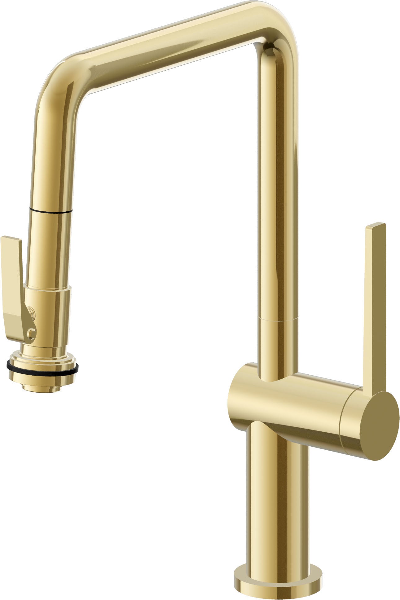 California Faucets La Spezia K55-103SQ-TG Contemporary Pull-Down Kitchen Faucet with Squeeze Sprayer - Quad Spout