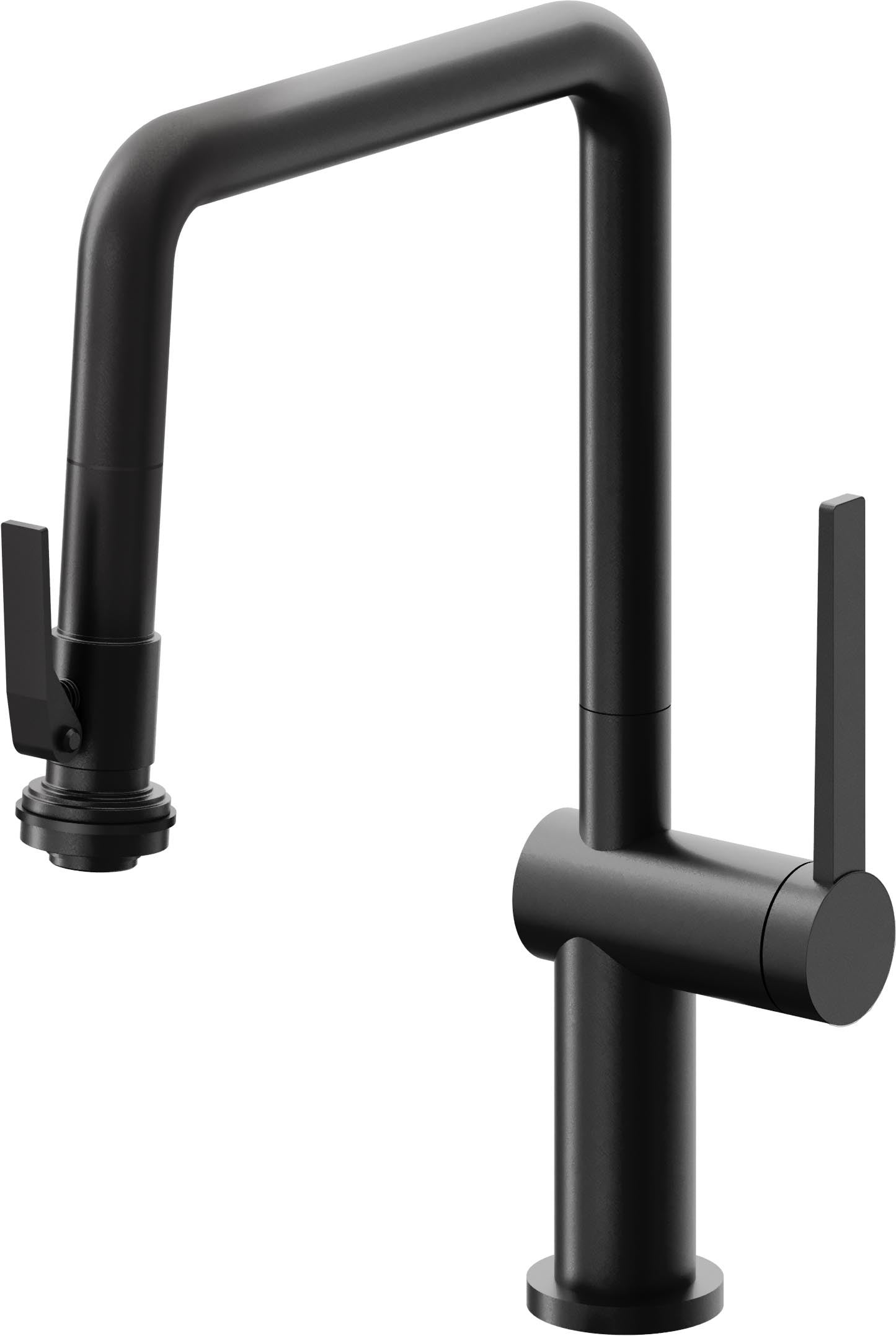 California Faucets La Spezia K55-103SQ-TG Contemporary Pull-Down Kitchen Faucet with Squeeze Sprayer - Quad Spout