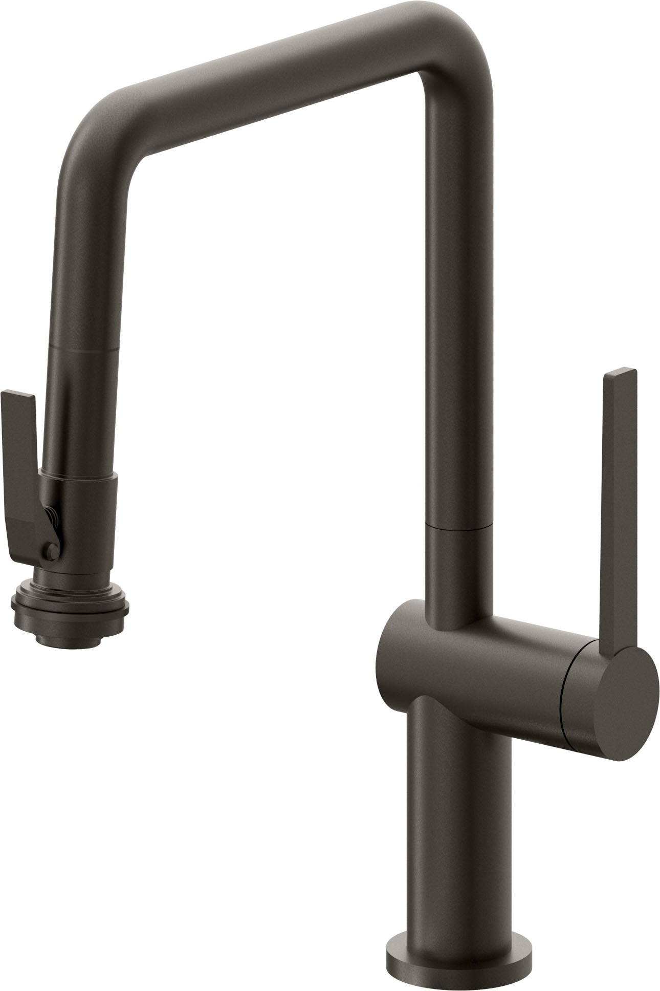 California Faucets La Spezia K55-103SQ-TG Contemporary Pull-Down Kitchen Faucet with Squeeze Sprayer - Quad Spout
