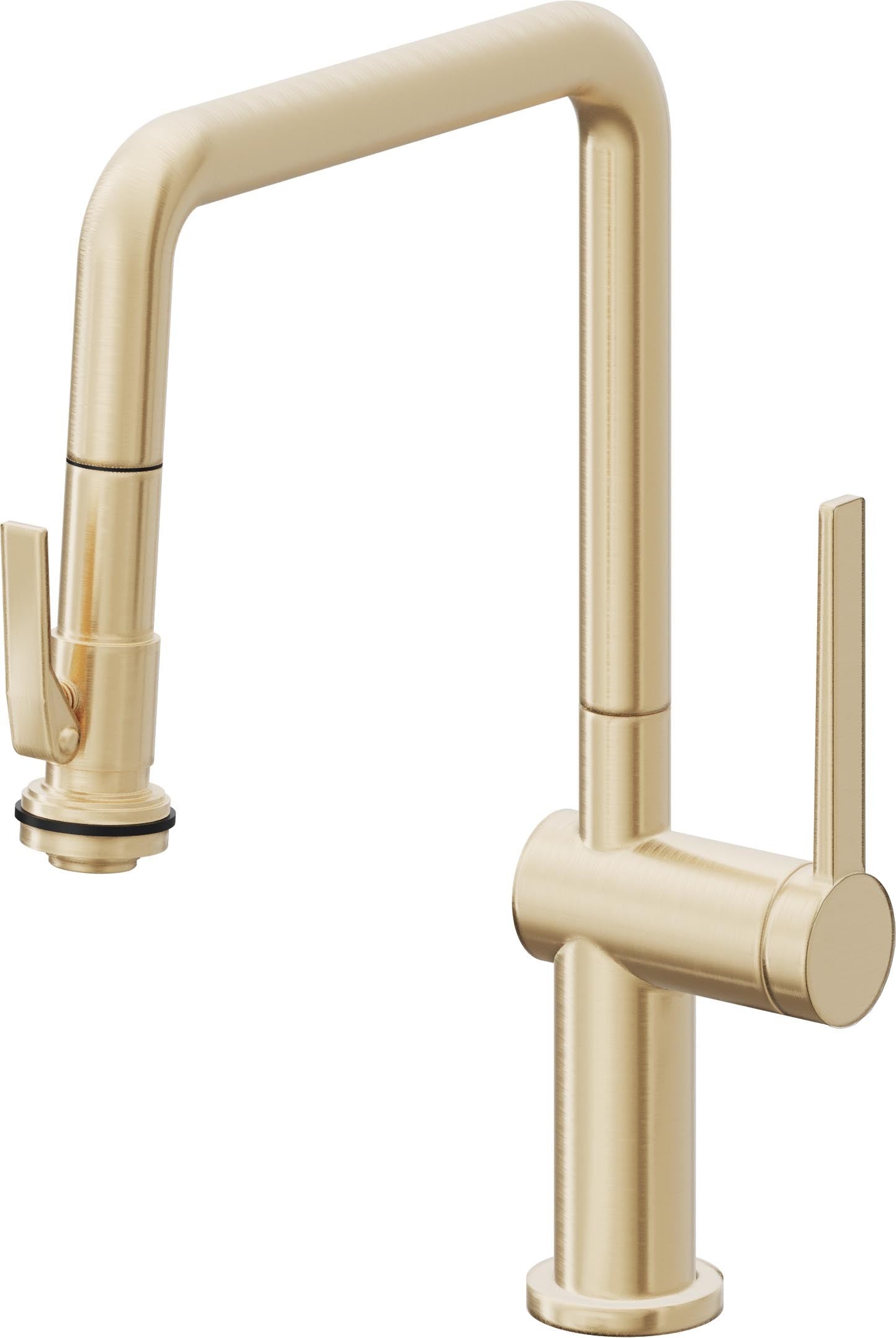 California Faucets La Spezia K55-103SQ-TG Contemporary Pull-Down Kitchen Faucet with Squeeze Sprayer - Quad Spout