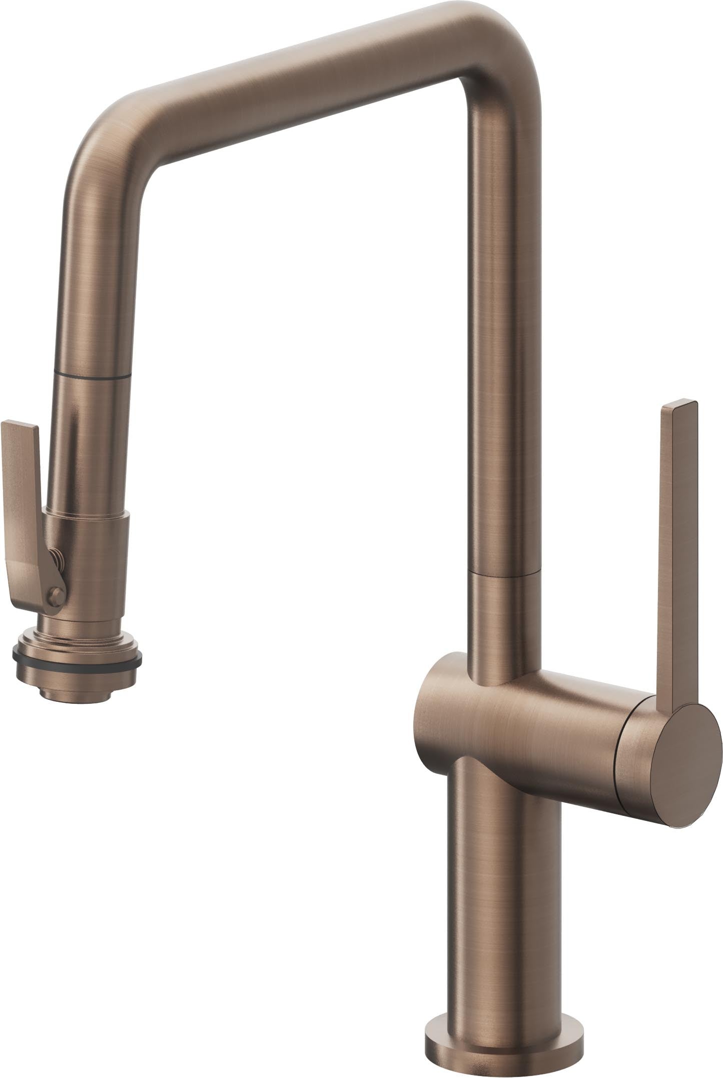 California Faucets La Spezia K55-103SQ-TG Contemporary Pull-Down Kitchen Faucet with Squeeze Sprayer - Quad Spout