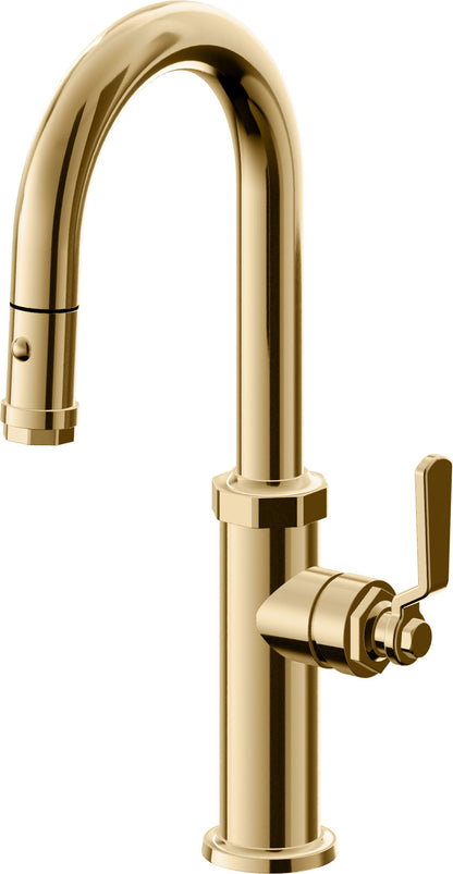 California Faucets Descanso Works K81-101-BL Industrial Pull-Down Prep/Bar Faucet with Button Sprayer